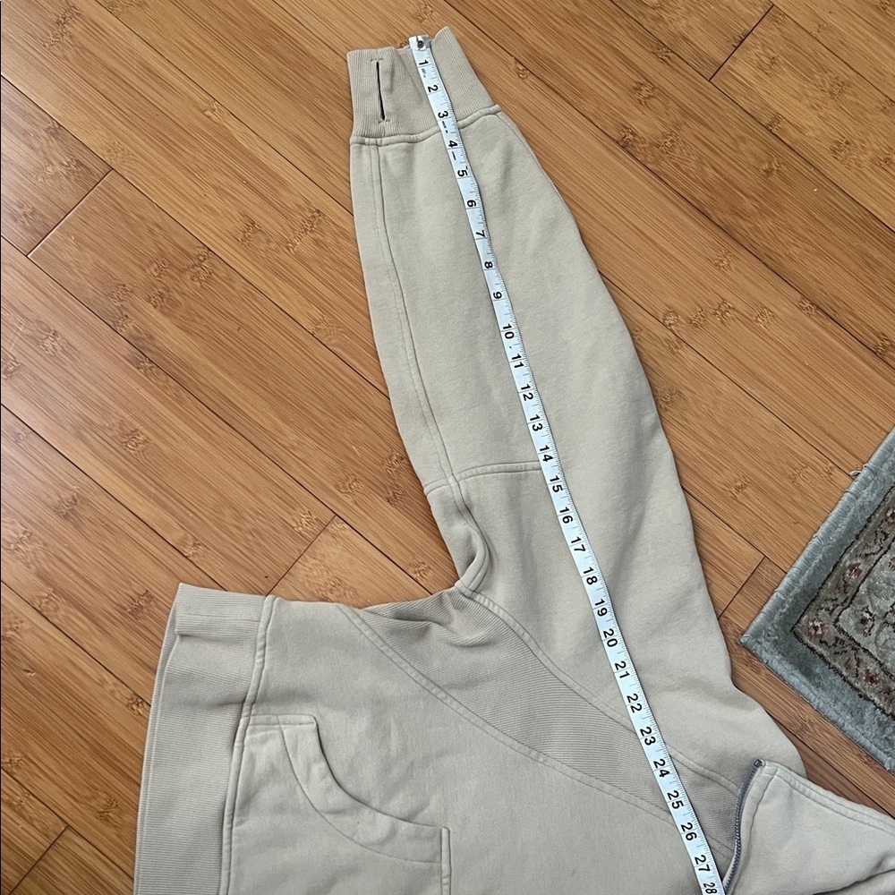 Beige tan Half-Zip Hoodie lululemon size medium large trench - Picture 8 of 11